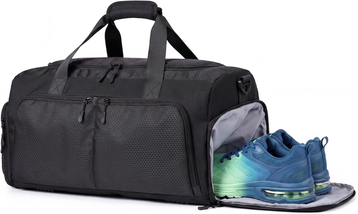 KZQ Sporttas met schoenenvak en natvak, 40 liter, voor heren, ideaal voor de sportschool