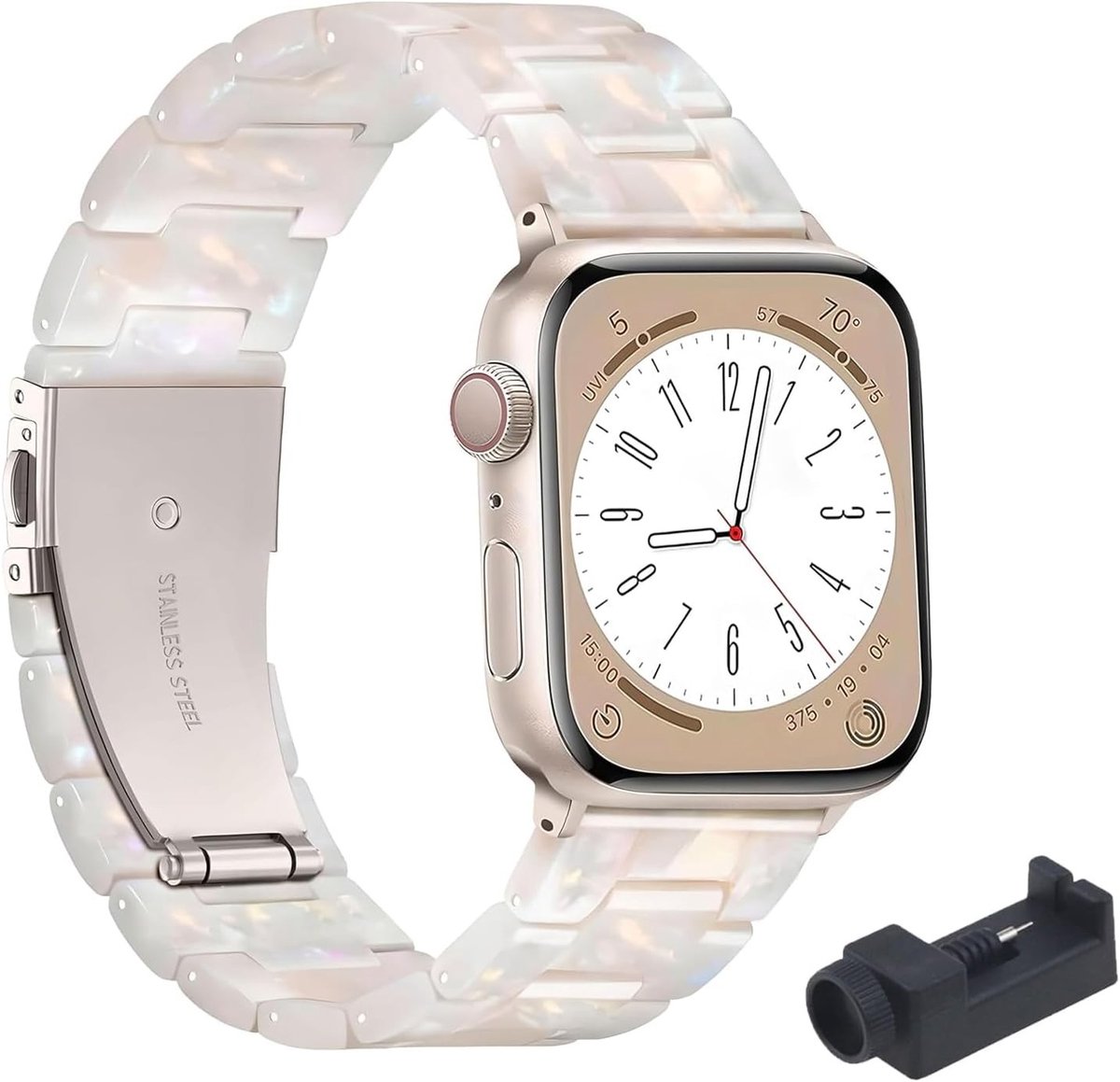 Lichte Heren- en Dameshorlogeband van Hars voor Apple Watch 42 mm en iWatch Ultra, SE en Series 1-9