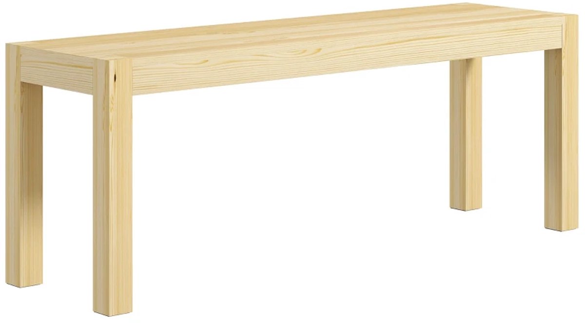 Bankje - Houten Keukenbank - Massief Hout - 3-zitsbank - 120 x 33 x 45 cm - Naturel