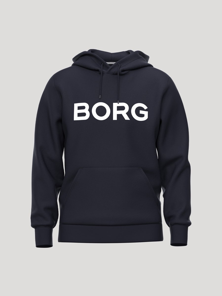 Björn Borg Essential 3 Hoodie Heren Trui met Capuchon Mannen - Katoen - Donkerblauw - Maat L