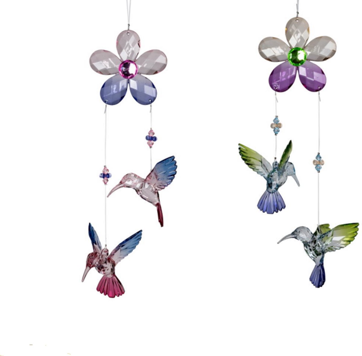 raamhanger bloem met kolibri-MMDeco-acryl-doorschijnend-zonnig-multicolor 40 cm 606280