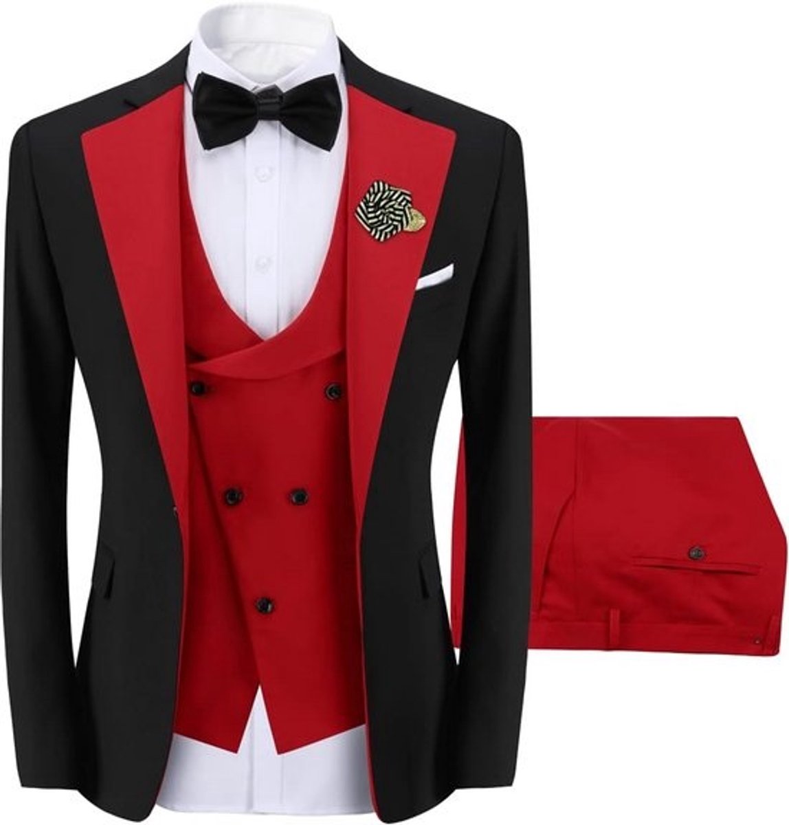 Heren 3-delig slim fit formeel pak voor bruiloft en diner