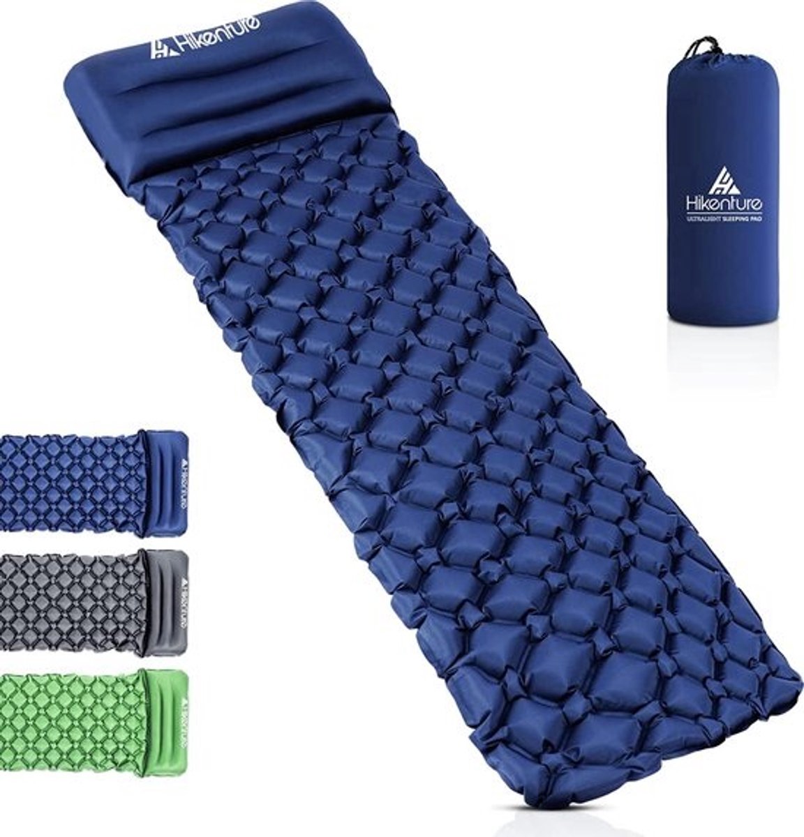 Isolerende opblaasbare luchtmatras voor trekkers en kampeerders - compact pakvolume - ultralicht - geschikt voor camping, reizen, outdooractiviteiten, wandeltochten en strand - turquoise groen