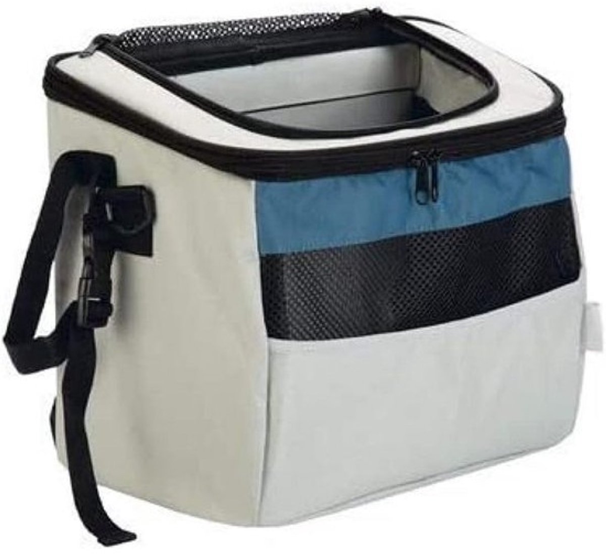 Fietsmand voor Honden en Kleinschalige Dieren - Duurzaam Nylon - Grijs/Blauw - 37x23x30 cm