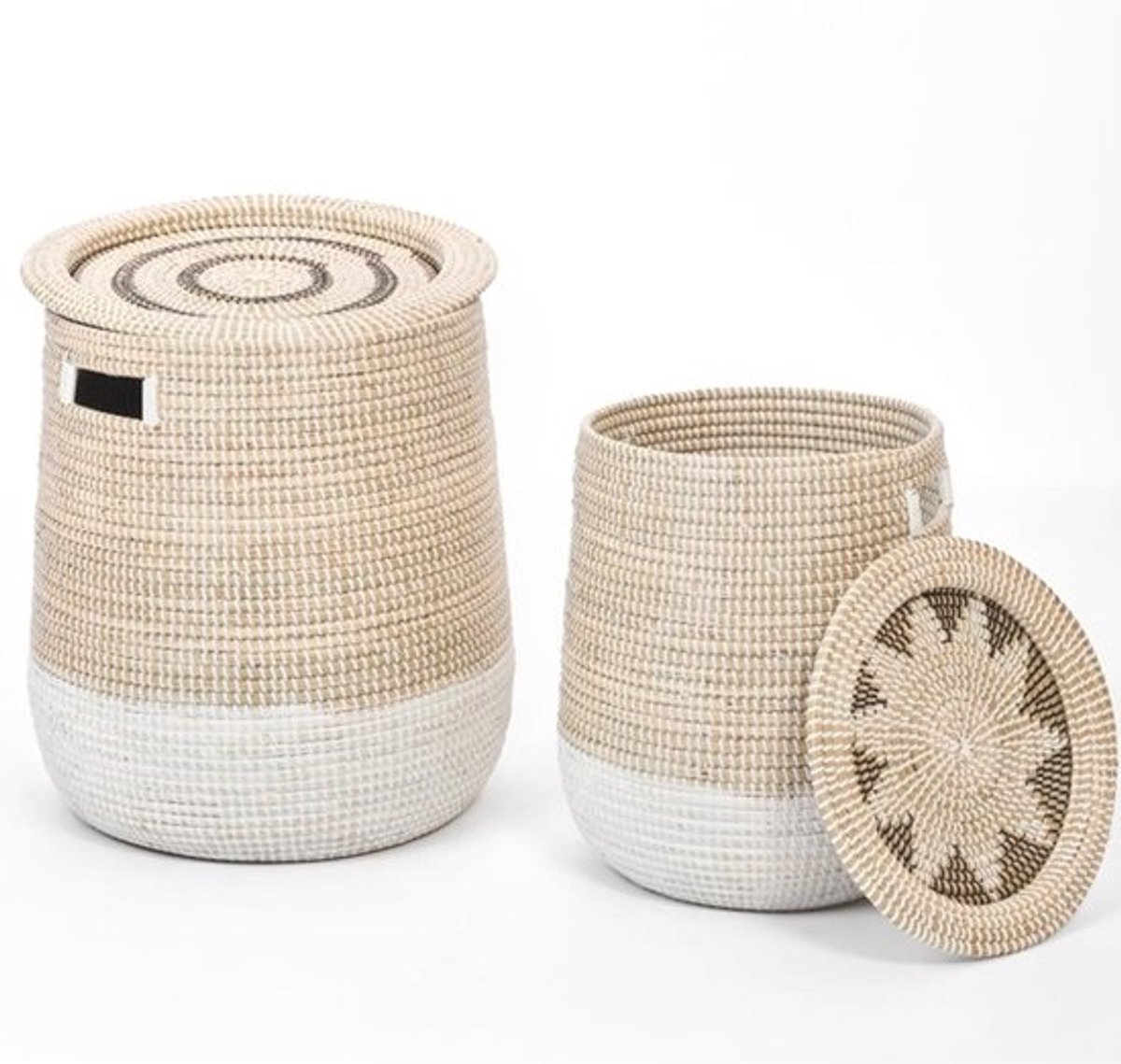 Wasmachine mand met platte hoes - Set van 2