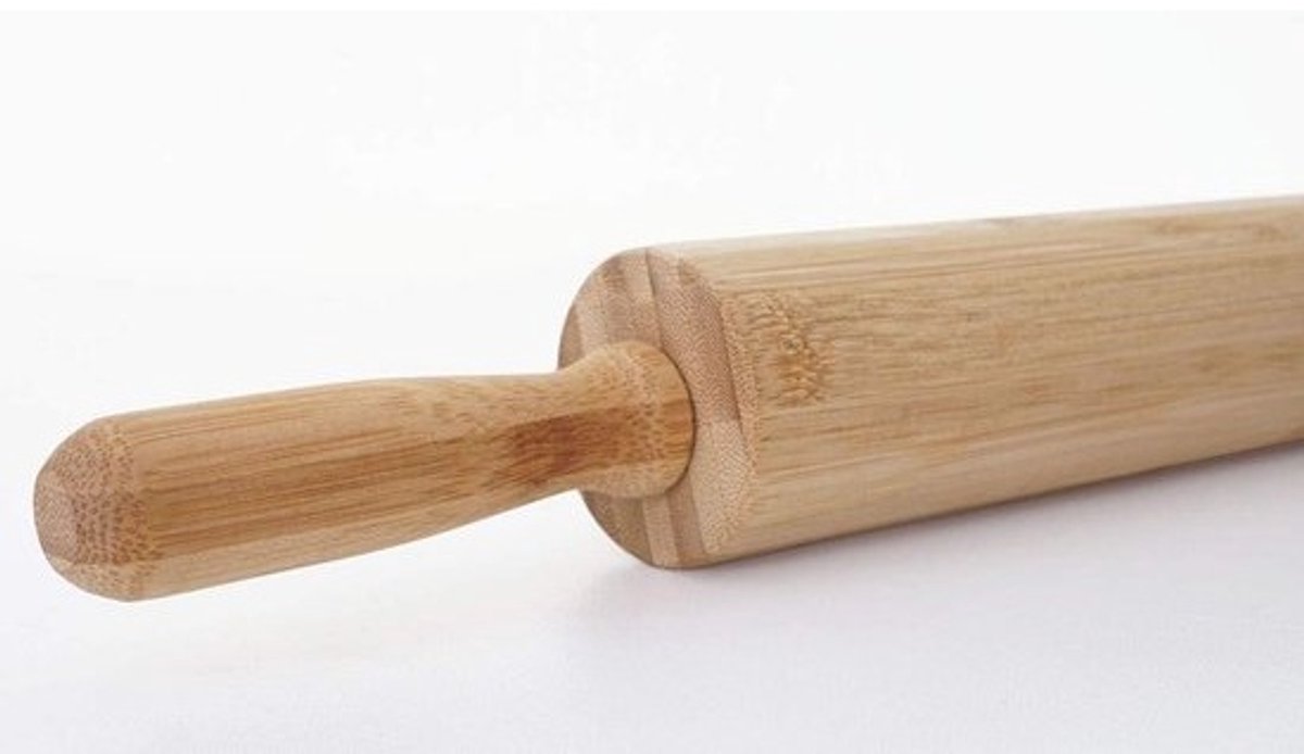 Deegroller van Bamboe met Ribbels voor Bakken en Patisserie - 44 cm
