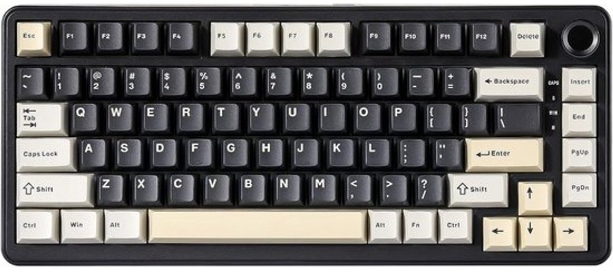 Mechanisch Toetsenbord 75% - Hot-swappable Gaming Toetsenbord met Draaiknop en RGB Verlichting