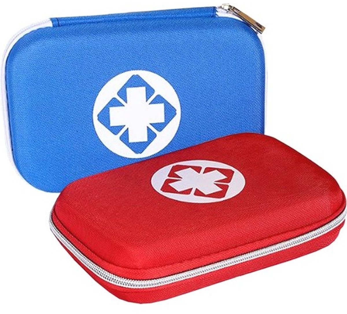Kleine Lege EHBO-tas, Waterdichte Medicijntas voor Thuis, Kantoor en Reizen - 2 Stuks Rood/Blauw