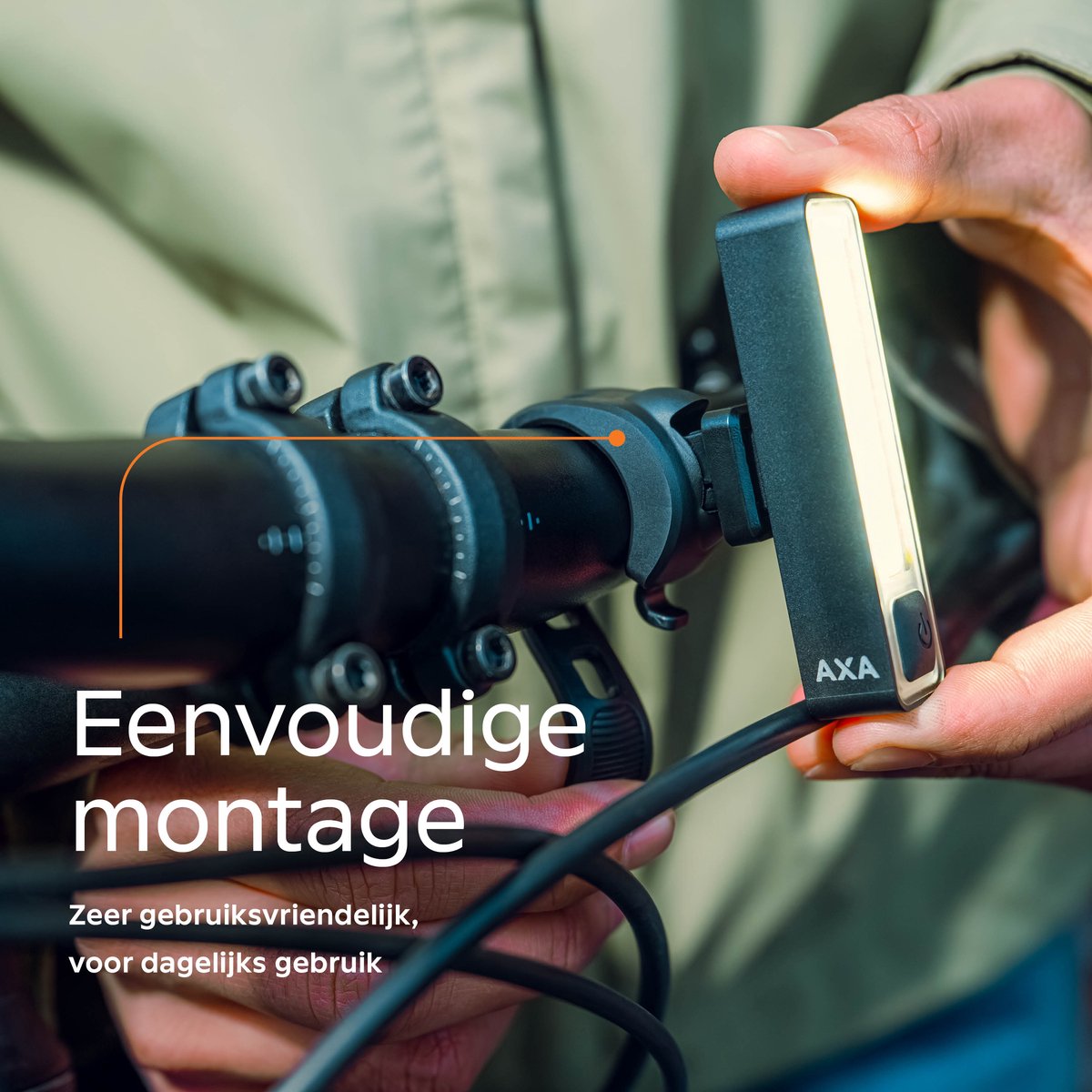 AXA Niteline Slim fietsverlichting set – Oplaadbare LED fietsverlichting voor- en achterlicht – USB C – Slank ontwerp voor stadsgebruik thumbnail 3