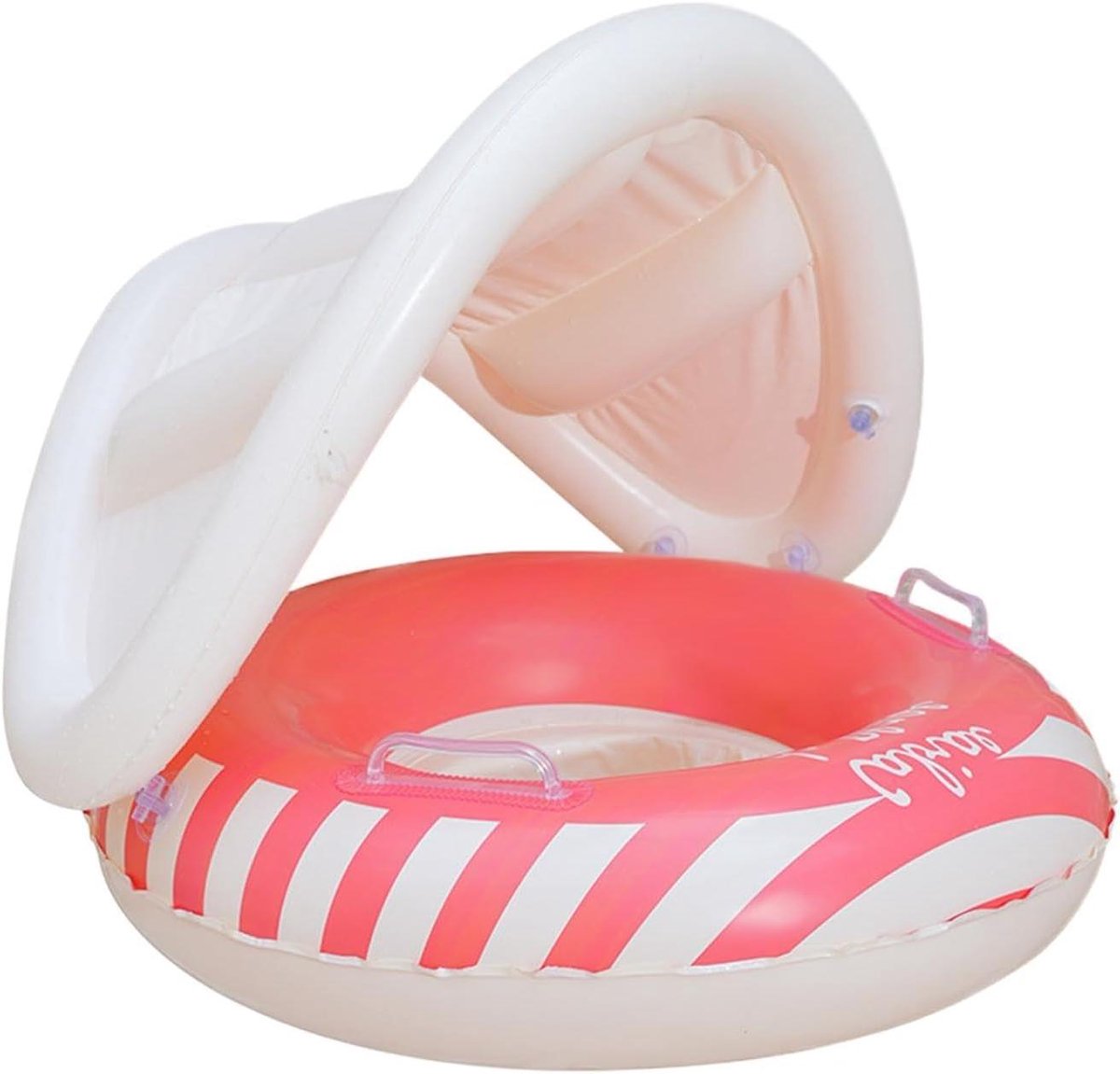 Kinder Zwemband - Drijfzitje Zonnekap - Veilig Spelen - Afneembare Zonnekap - 55x52 cm - Rood