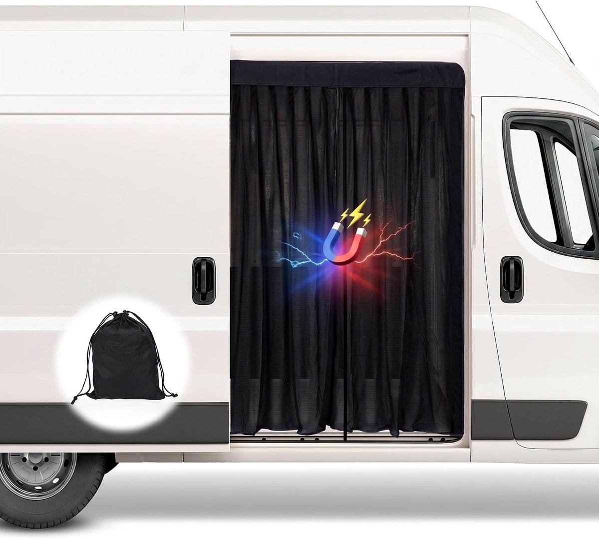 Magnetisch Insectenhor voor Schuifdeur 150 x 110 cm - Ideaal voor Camper, Vrachtwagen en Voertuigen