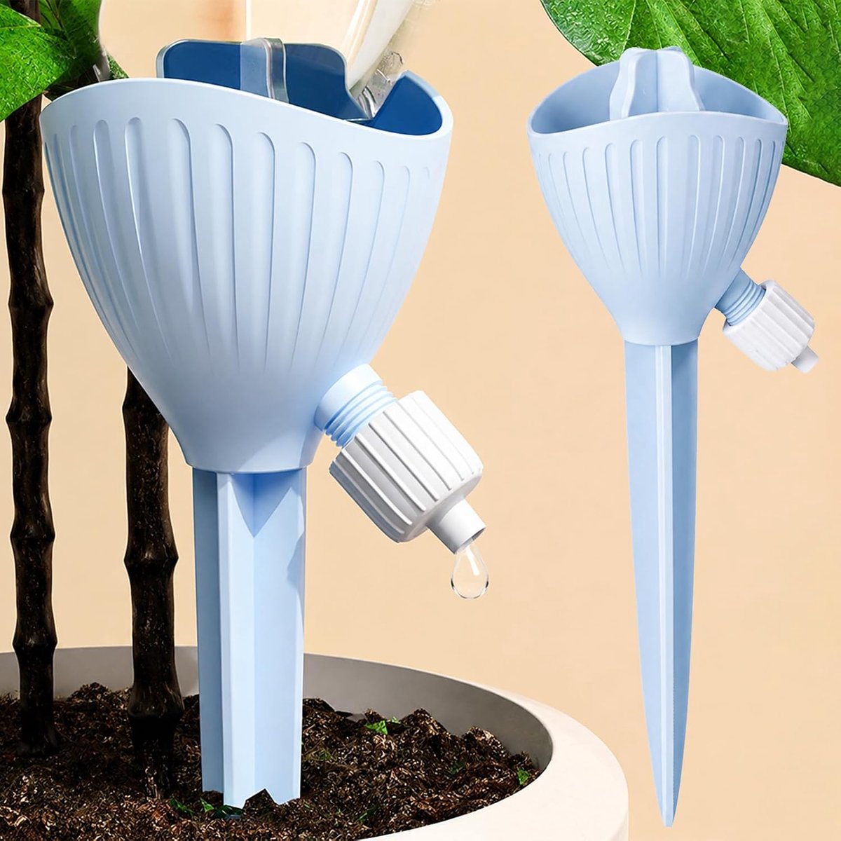 Ulisem - Automatische Plantenbewatering - Bewateringsspikes - Druppelirrigatie voor Planten - Verstelbare Waterafgifte - Voor Flessen - Kamerplanten Potplanten Tuin en Balkon - blauw