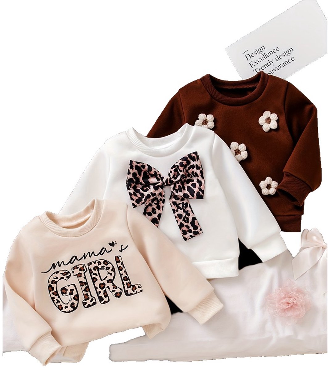 Currero Sweater Meisjes Sweaters Sweatshirt Hoodie Warme Trui Pullover Jumper Crewneck Vest 9-12 Maanden Gemengde Kleur