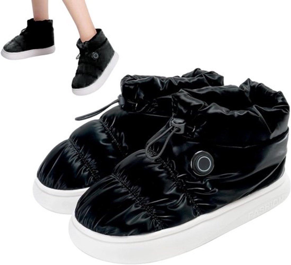 Elektrische Verwarmingsschoenen - Warme Voetwarmers - Winterse Activiteiten - Snelle Verwarming Antislip - Unisex Maten - Zwart