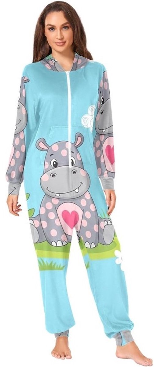 Dieren Onesie - Pyjama Pak - Ontspannen Thuis - Zachte Stof - Ruime Pasvorm - Grijs