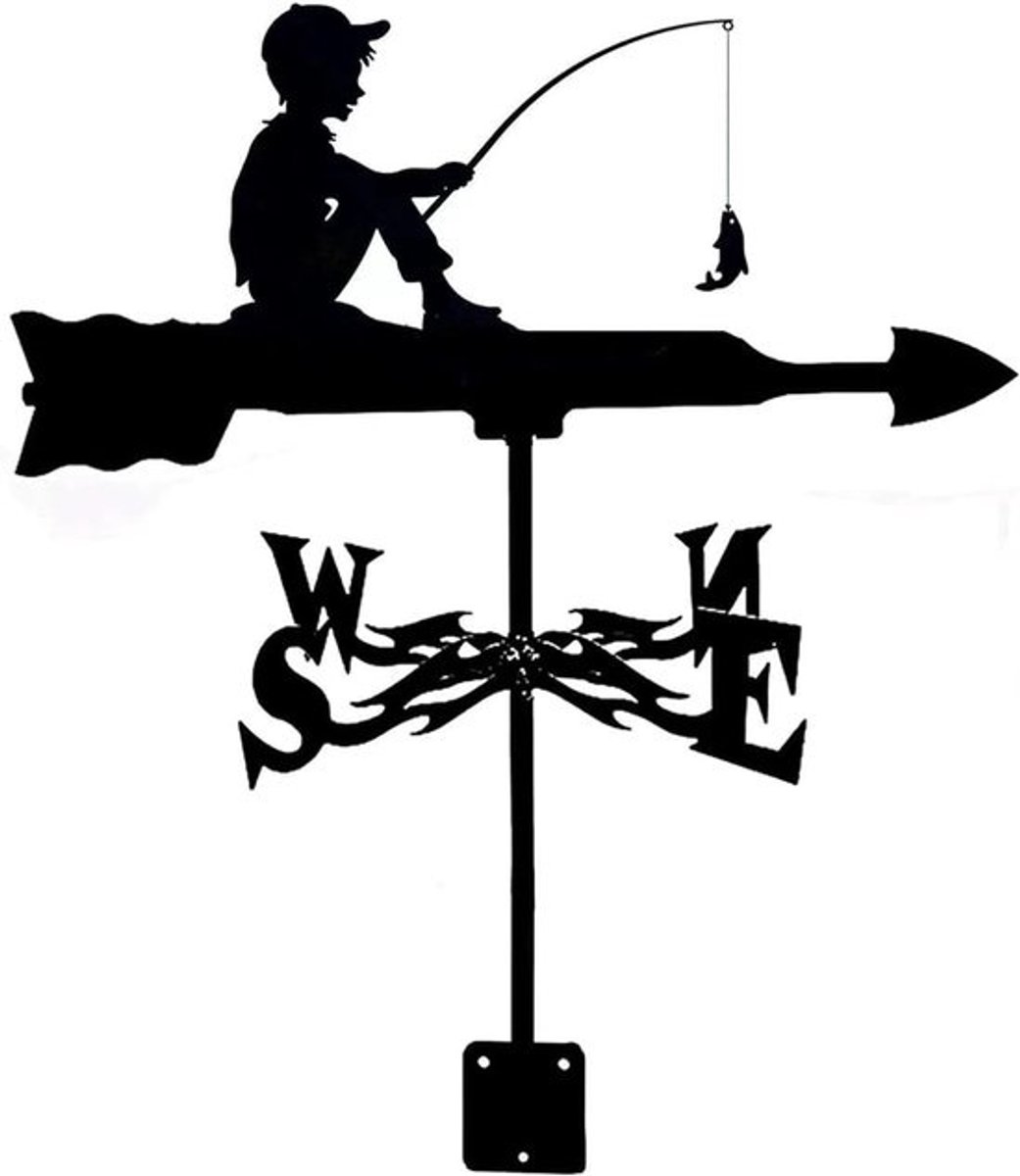 Wind Richting Indicator - Windvaan Tuin - Buiten Weer - Roestvrij Staal - 34x34 cm