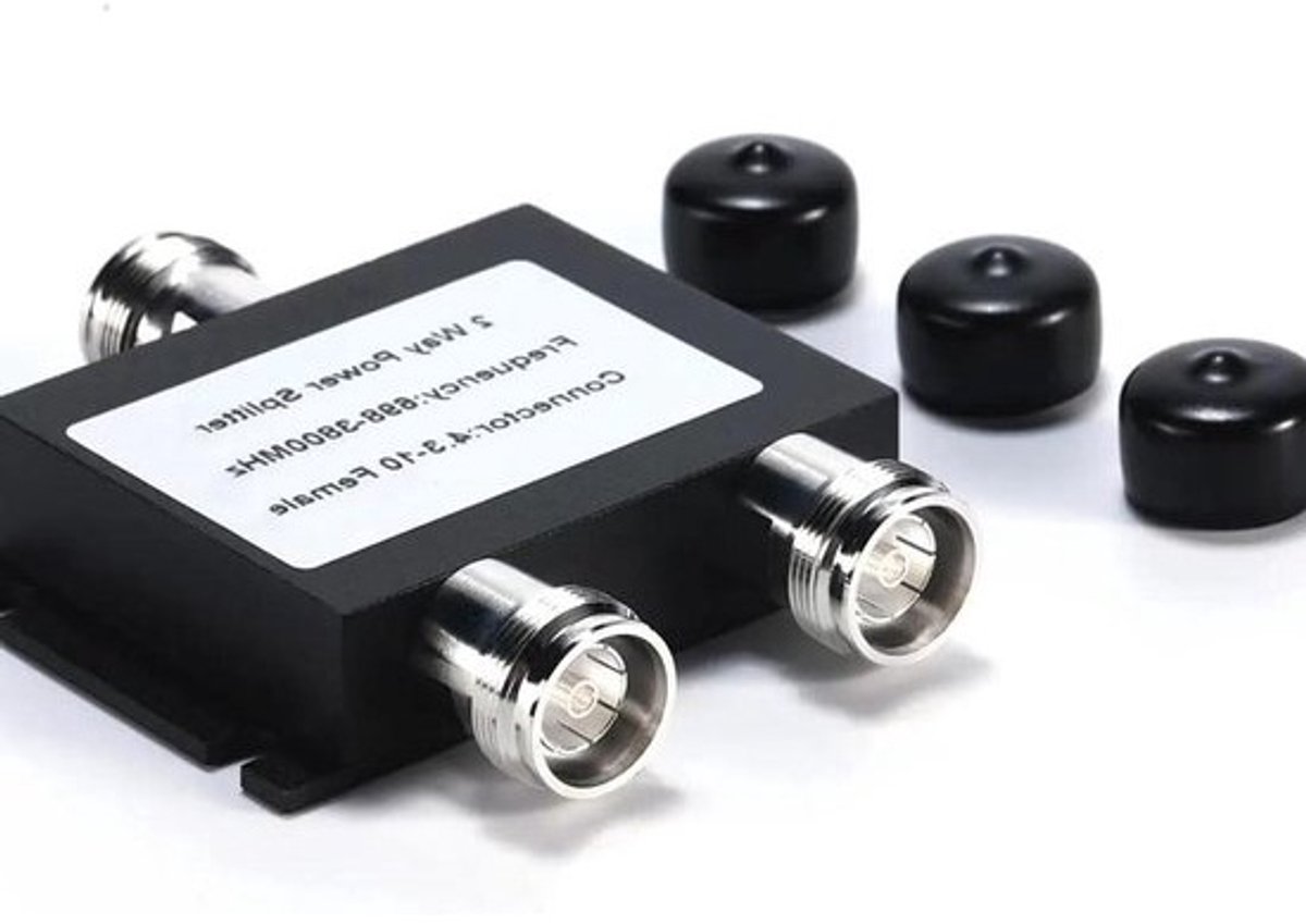 Antenne Power Splitter - Signaal Verdeler - Signaal Verdeling - 4.3-10 Connector - 50 Ohm - Zwart
