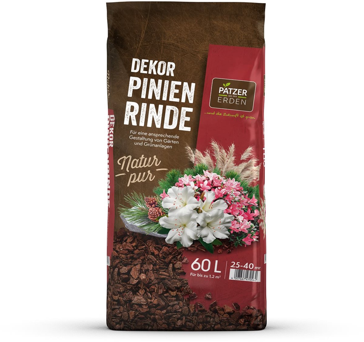 PATZER NATUR PUR Decor-Pijnboombast 25-40 mm / grof - 60 liter