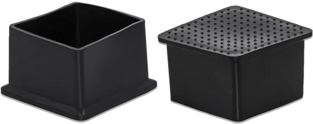 Stoelpootdoppen - Meubelvoetjes Vloerbeschermers - Meubels Beschermen - Niet-kras PVC - 48 x 48 mm - Zwart
