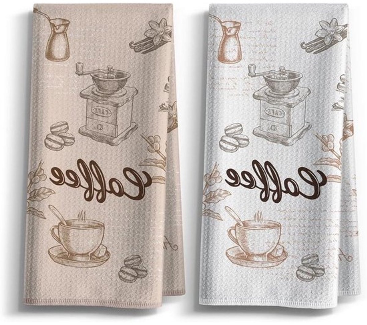Keukenhanddoeken Koffie - Theedoeken Vaatdoeken - Keuken Reinigen - Zeer Absorberend - 38 x 63 cm - Koffie