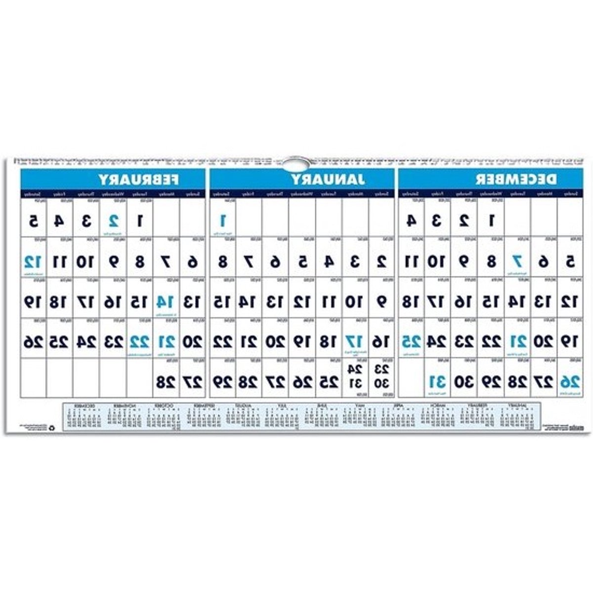 Wandkalender Drie Maanden - Jaarkalender Planner - Jaar Plannen - Grote Dagen Zichtbaar - 78 x 30 cm - Niet gespecificeerd