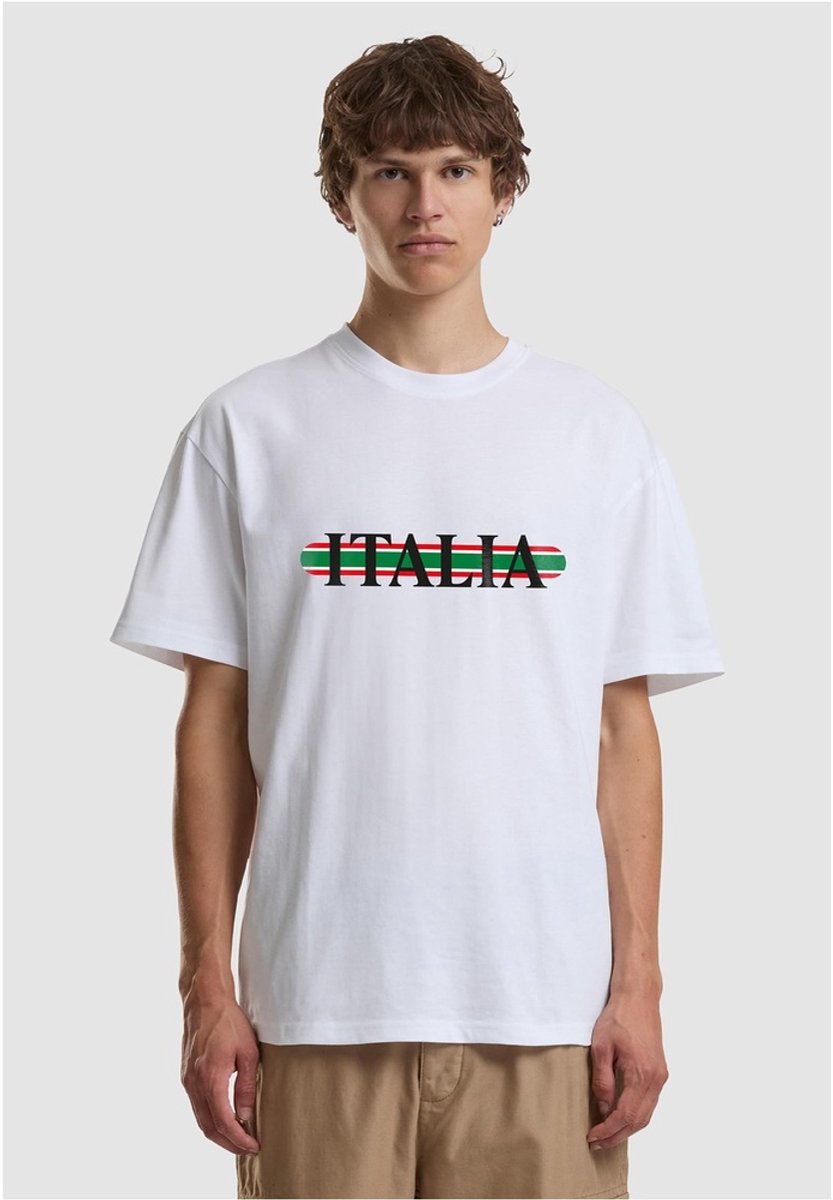 Mister Tee Italia Stripes Oversize Heren Tshirt L Wit