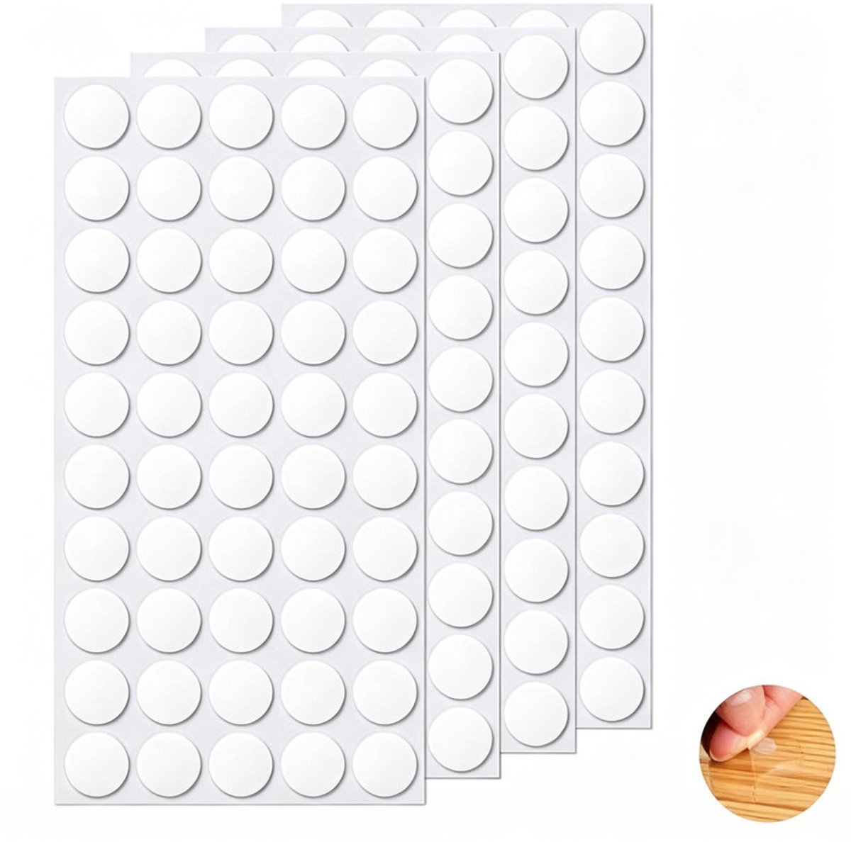 Transparante Plakdots – Dubbelzijdig – Herbruikbaar – Waterbestendig – 20mm – 200 Stuks – Helder