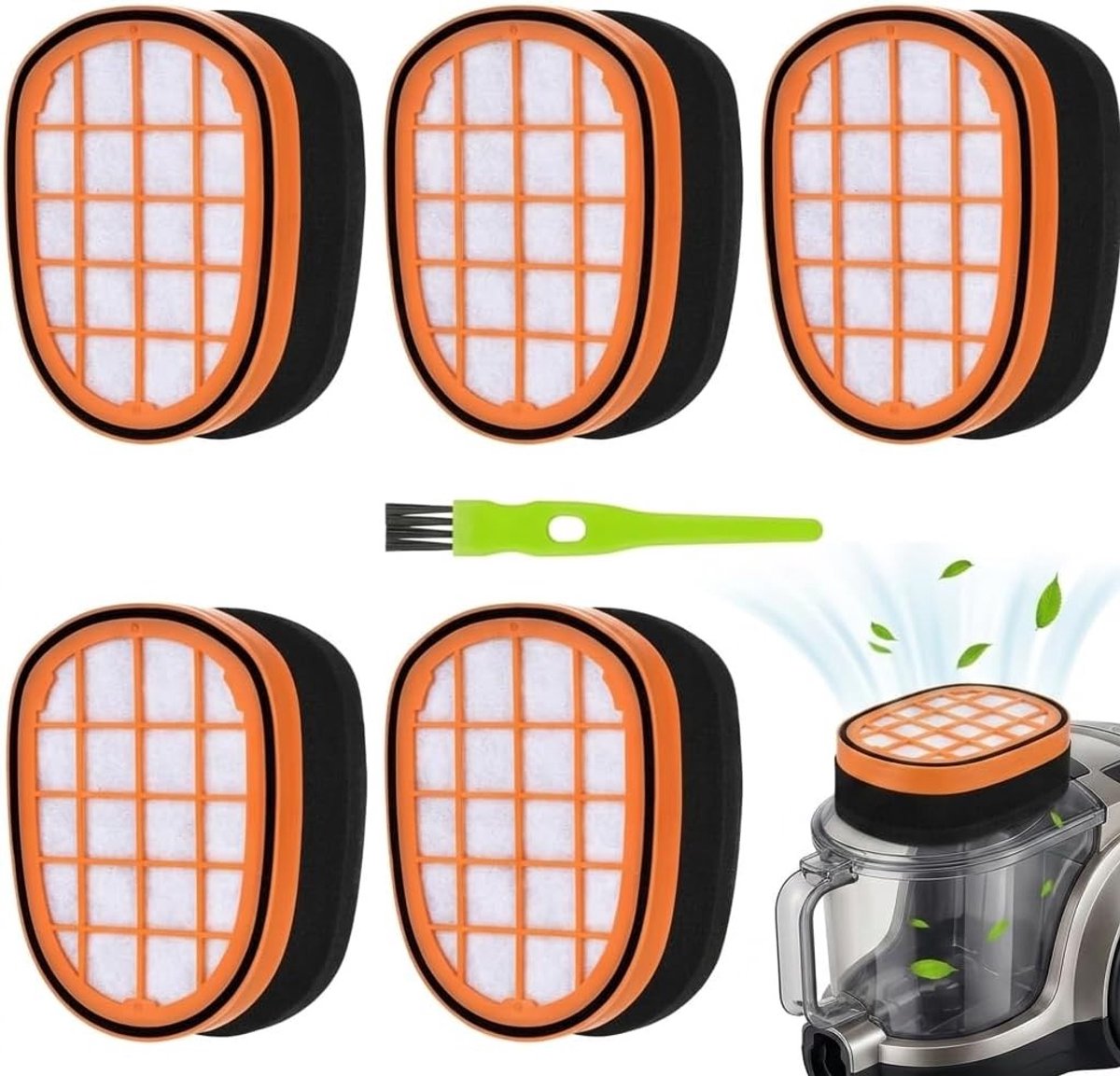 Wasbare HEPA-filters voor stofzuigers, 6 stuks, compatibel met diverse modellen en series, ideaal voor optimale stofzuigprestaties en allergieën.