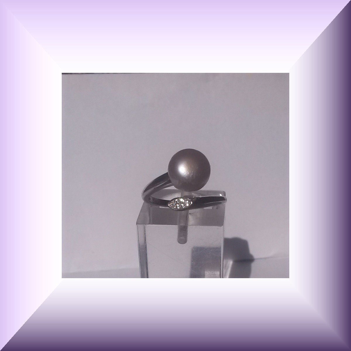 Hetty'S - Elegante lila parel ring met Zirconia'S - 1 maat van 16-20