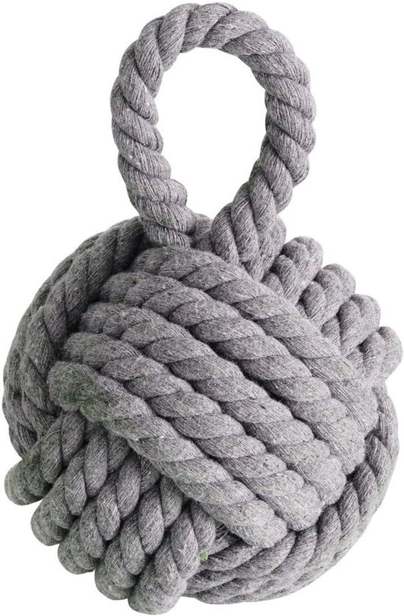 Deurstopper Knopen - Matrozenknoop Stopper - Deuren Open Houden - Robuust Gewicht - 15x15x23 cm - Lichtgrijs