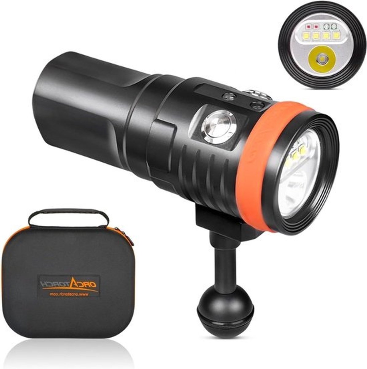 Duikvideolamp - Onderwaterlamp Videolamp - Onderwaterfotografie - Vier Kleuren Licht - 2200 Lumen - Zwart