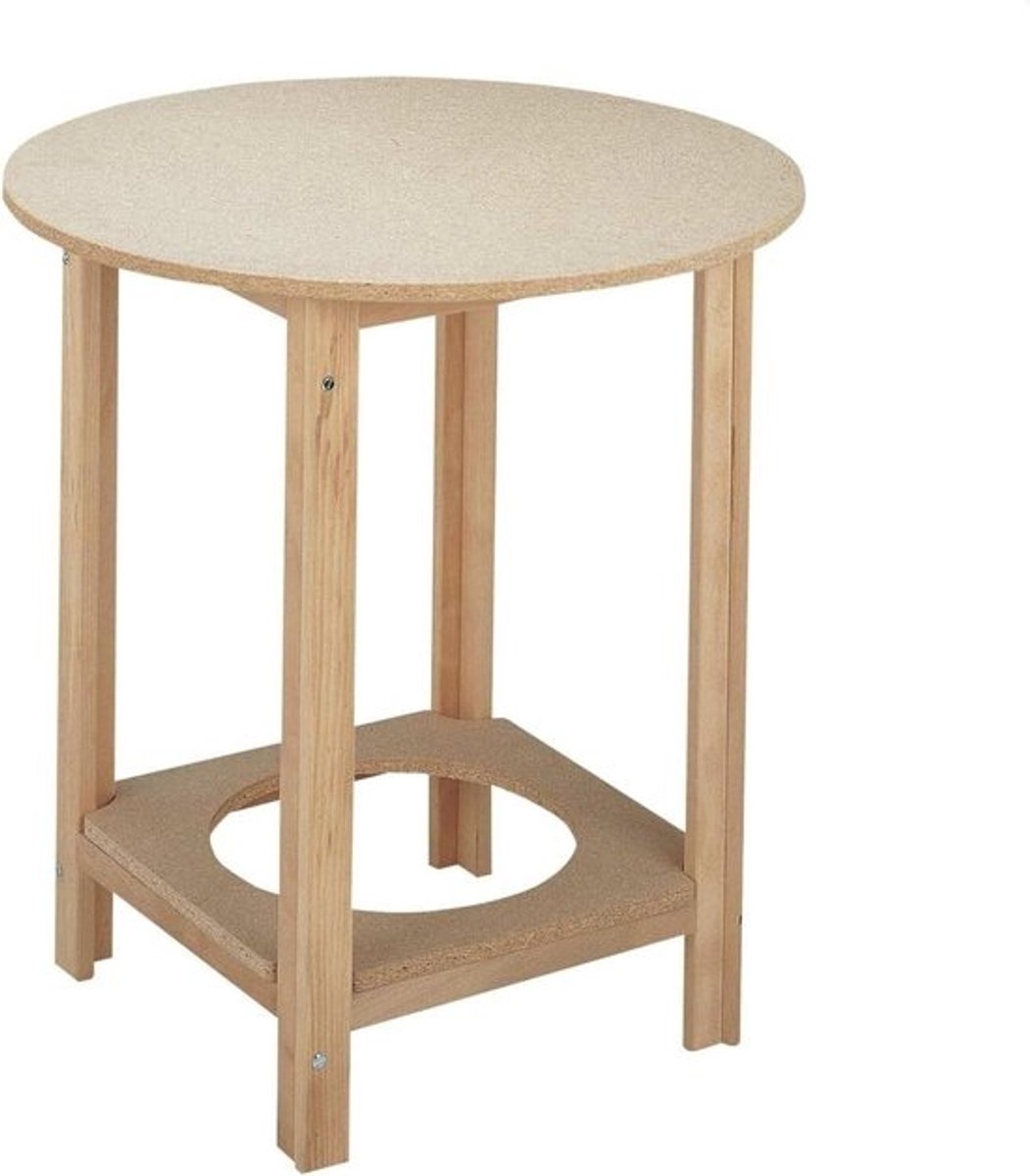 Bijzettafel Rond - Salontafel Hout - Woonkamer Decoratie - Robuust Beukenhout Frame - 100 x 75 cm - Niet gespecificeerd