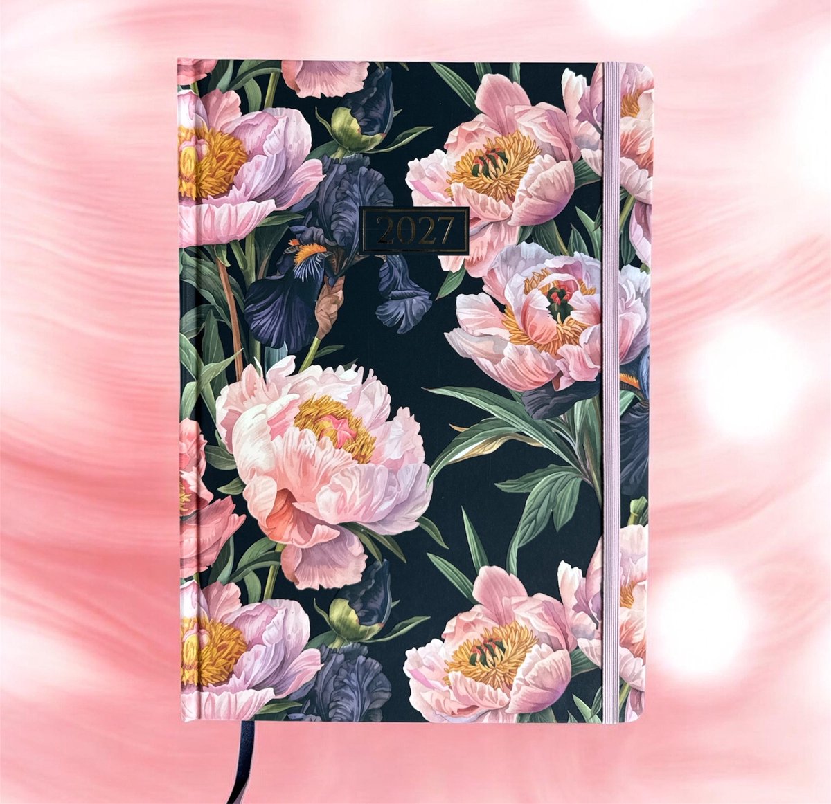 Bureau Agenda 2027 A-4 Formaat (30cmx21cm) Roze PioenRozen
