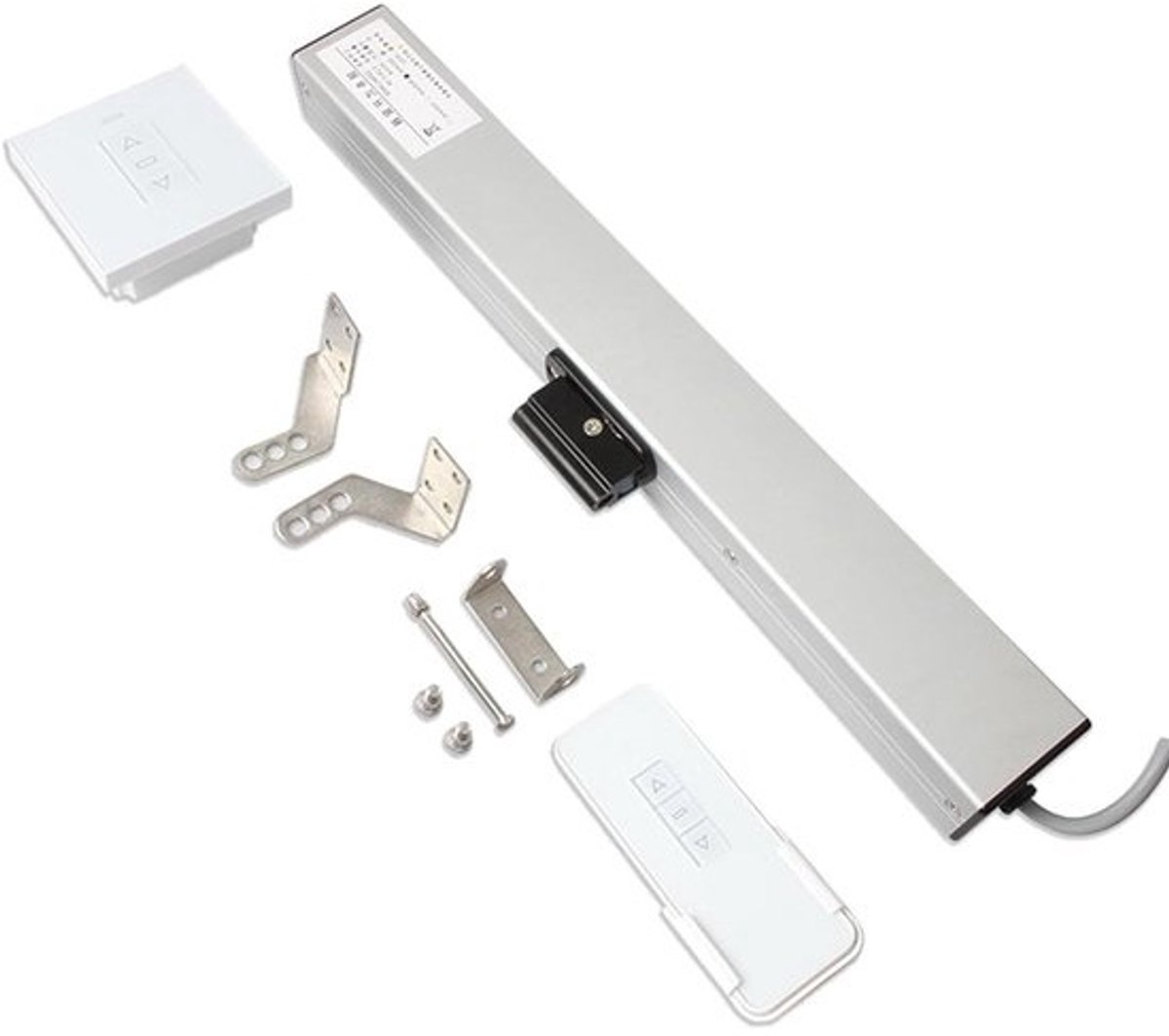 Elektrische Raamopener - Gemotoriseerde Kettingopener - Ramen Automatiseren - Dubbellaags Metalen Ketting - 300-1000 mm Slag - Zilver
