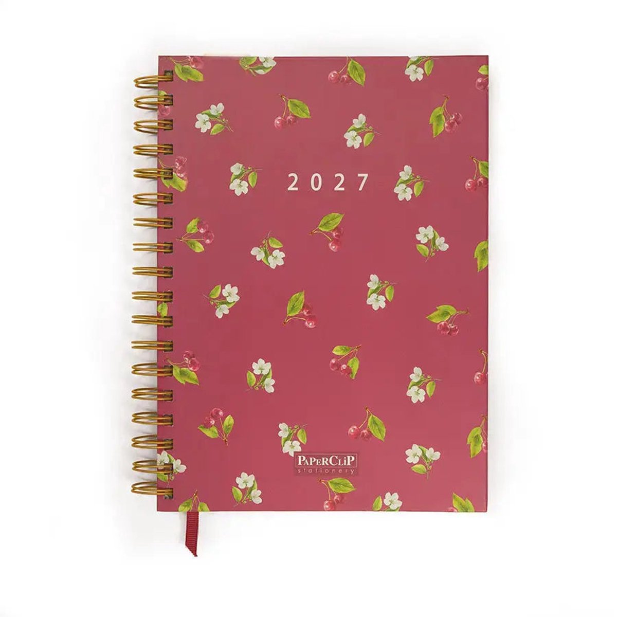 Bureau Agenda Cherries Pattern 2027 – Paperclip