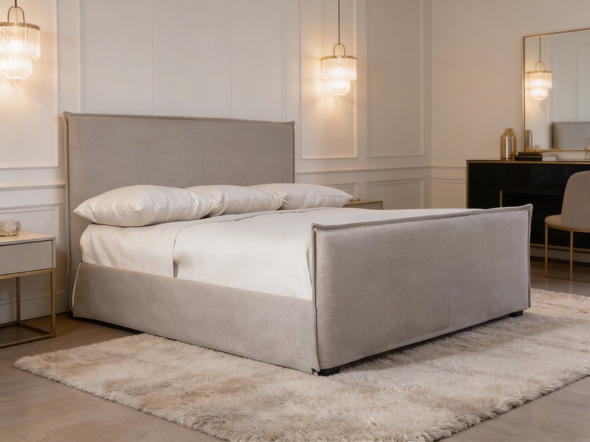 Novarelle Beige Boxspring – Koningstijl – Luxe Beige Boxspring – Modern Design Bed – Comfortabel Hotelbed