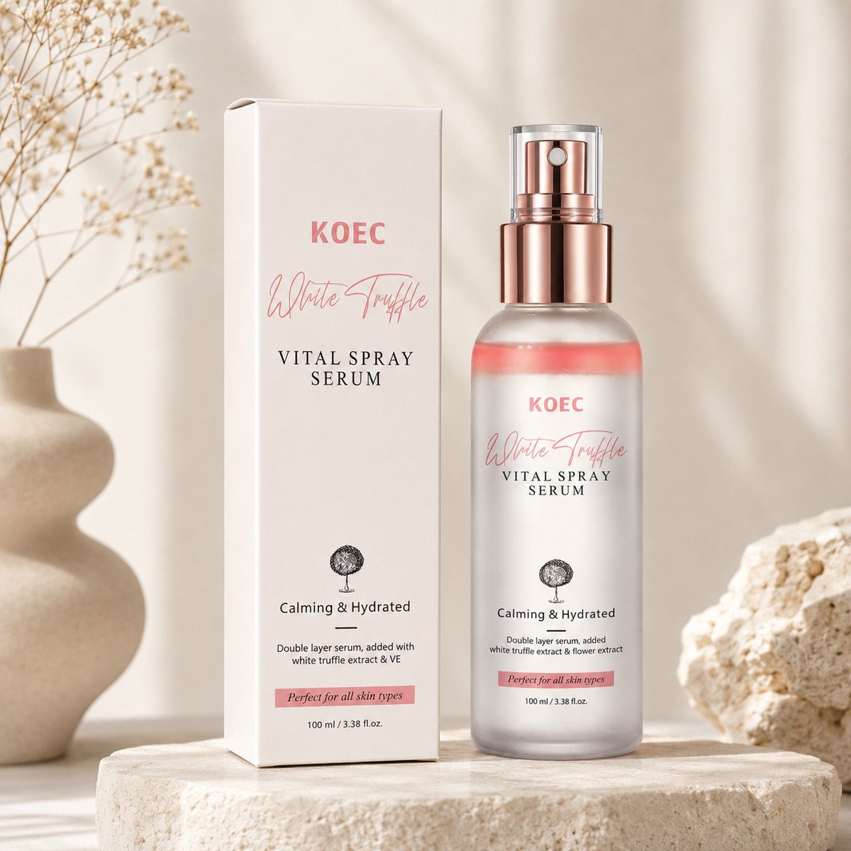 KOEC White Truffle Vital Spray Serum – Witte Truffel Gezichtsmist – Hydraterend Face Serum & Setting Spray – Korean Skincare