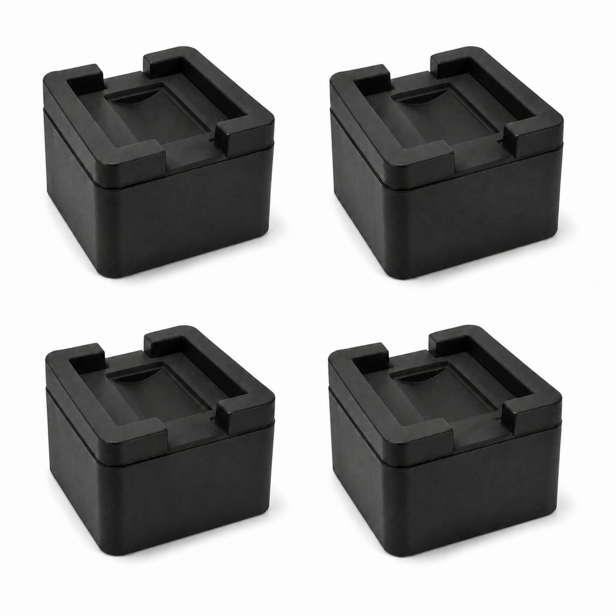 JustValue Meubelverhogers 7,6 cm - 4 Stuks - Voor Bed, Bank en Tafel - Voor Poten en Wielen - Zwart