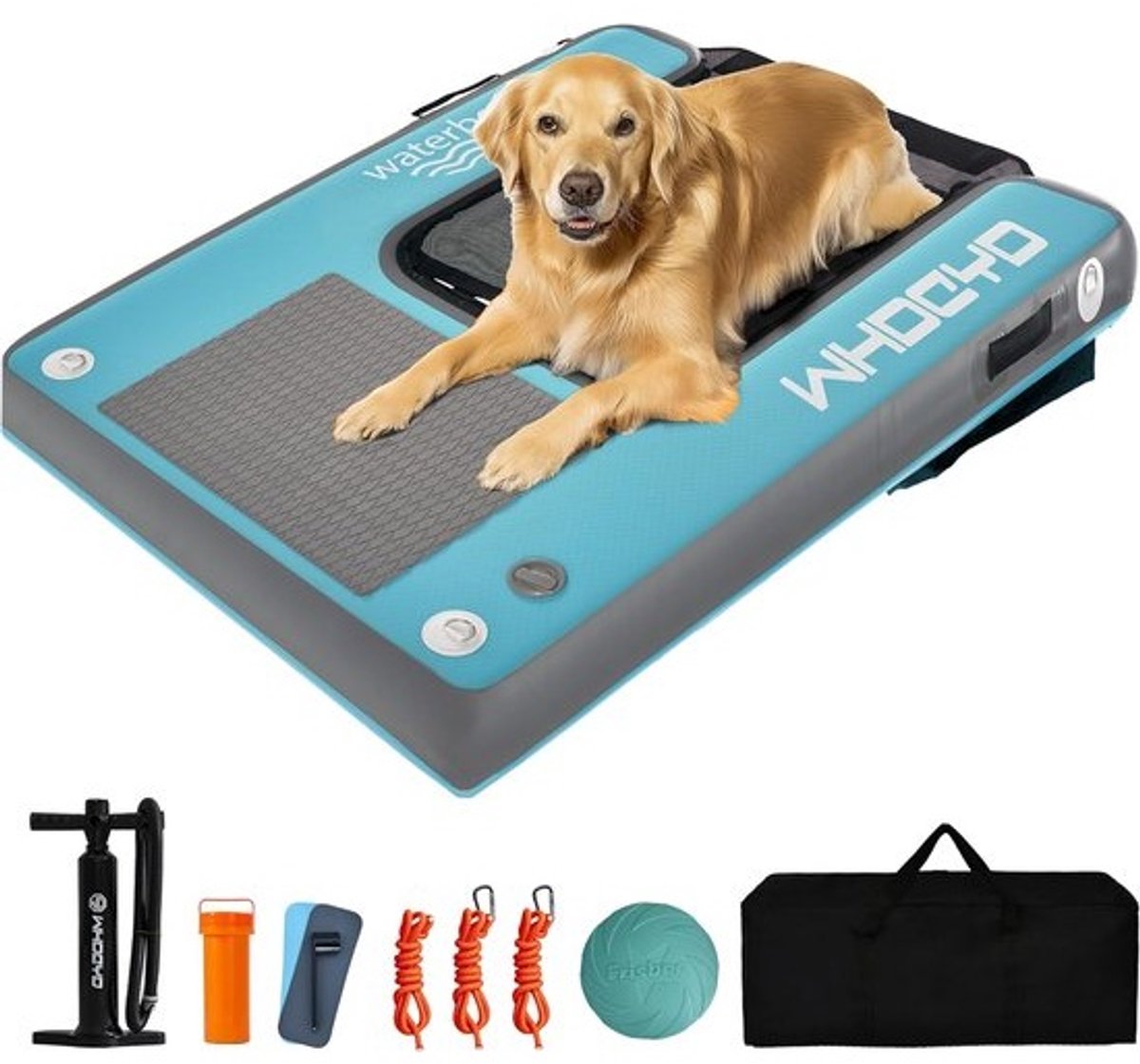 Opblaasbare Hond Plank - Drijvende Ladder Honden - Veilig Zwemmen - Extra Groot Ontwerp - 47 x 37 Inch - Blauw