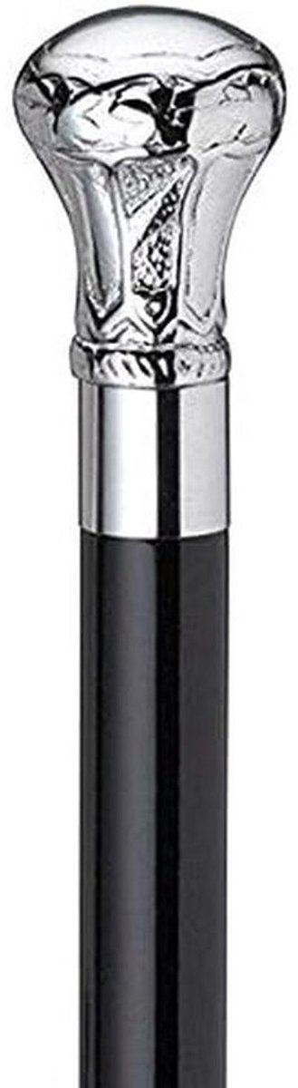 Luxe Wandelstok met Chromen Knop - Klassieke Chrome/Zwart