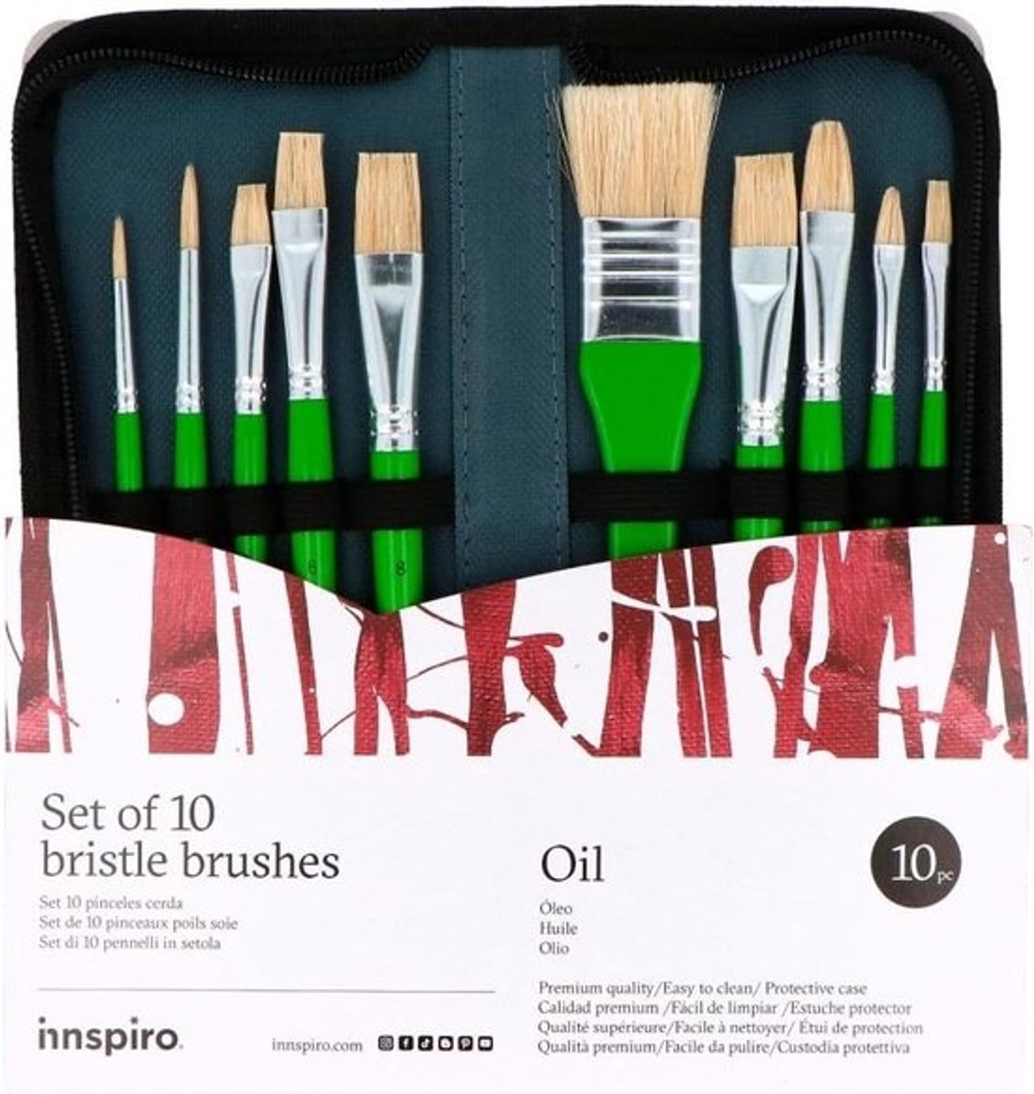 Set van 10 Professionele Schilderskwasten met Etui