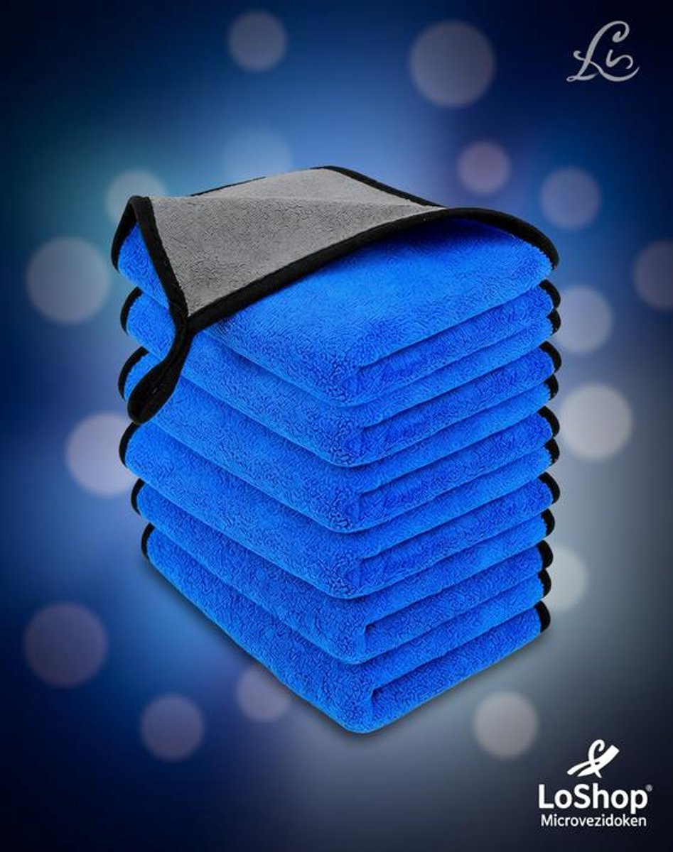 LoShop Microvezeldoeken 6 stuks - 500 g/m² - 30x40 cm - Multifunctioneel Absorberend