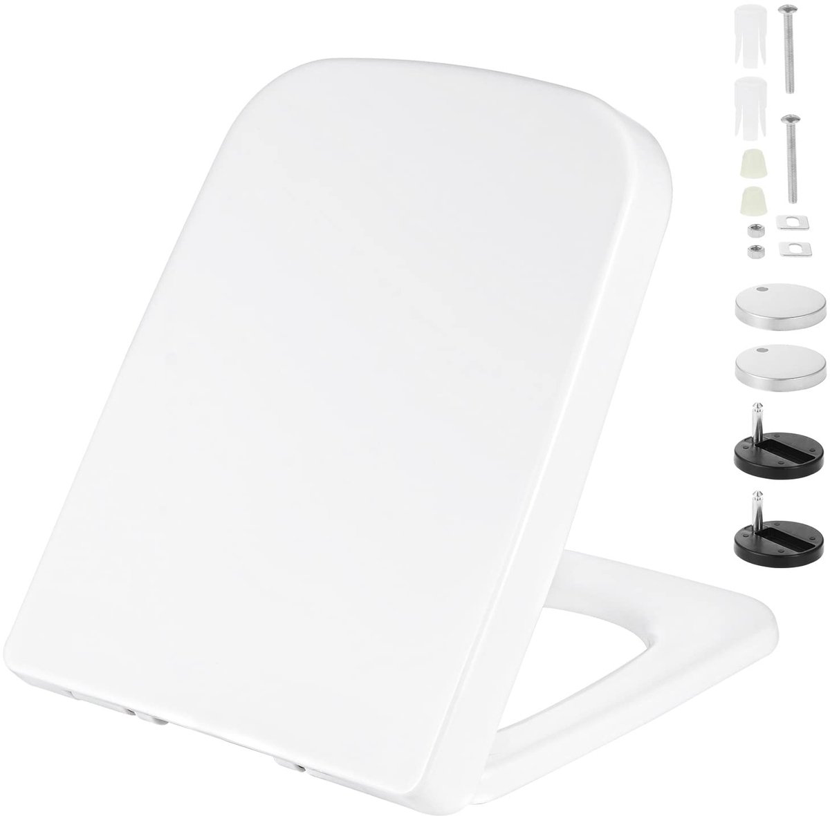 Vierkante WC-bril - Met softclose en quick release functie - Voor eenvoudige montage en reiniging