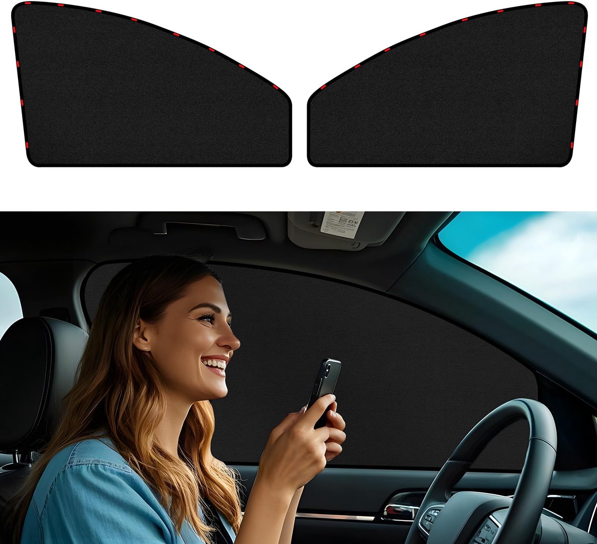Magnetisch Autogordijn - UV-werende Zonwering en Privacy - Voor de Auto - 2 stuks - 80x50 cm