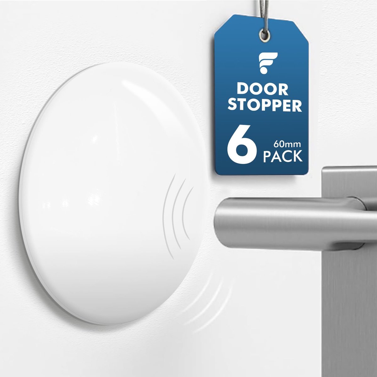 Zelfklevende Deurstopper voor Muur - Wit - 6 stuks 60x8mm