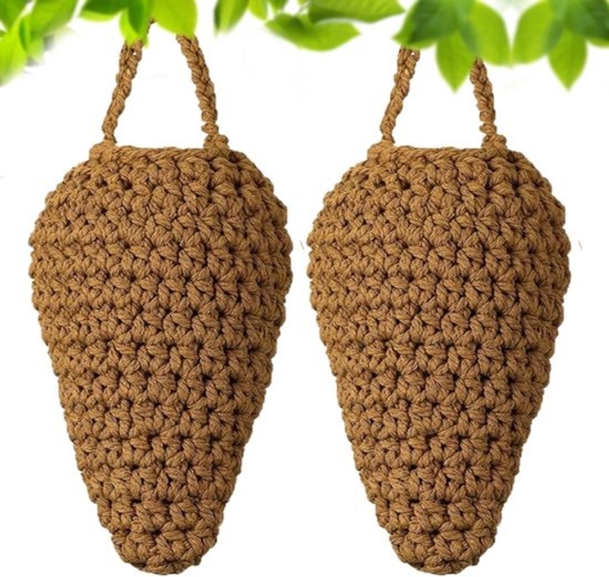 Nep Wespennest - Loknest Decoratie - Wespen Weren - Met Ophanghaak - 23 x 13 x 9 cm - Donkere Koffie