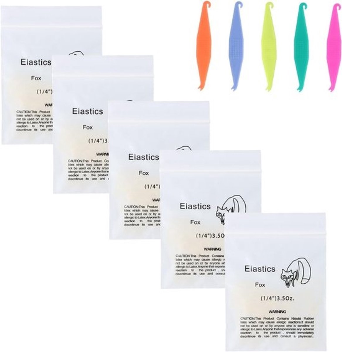 Orthodontische Elastieken - Tand Correctie Bandjes - Beugel Behandeling - 500 Stuks Pakket - 1/4 Inch Vos - Wit