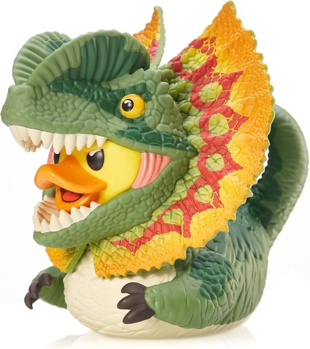 Verzamel Eend Figuur - Dino Rubberen Eend - Verzamelen - Eerste Editie - 13cm Hoog - Groen