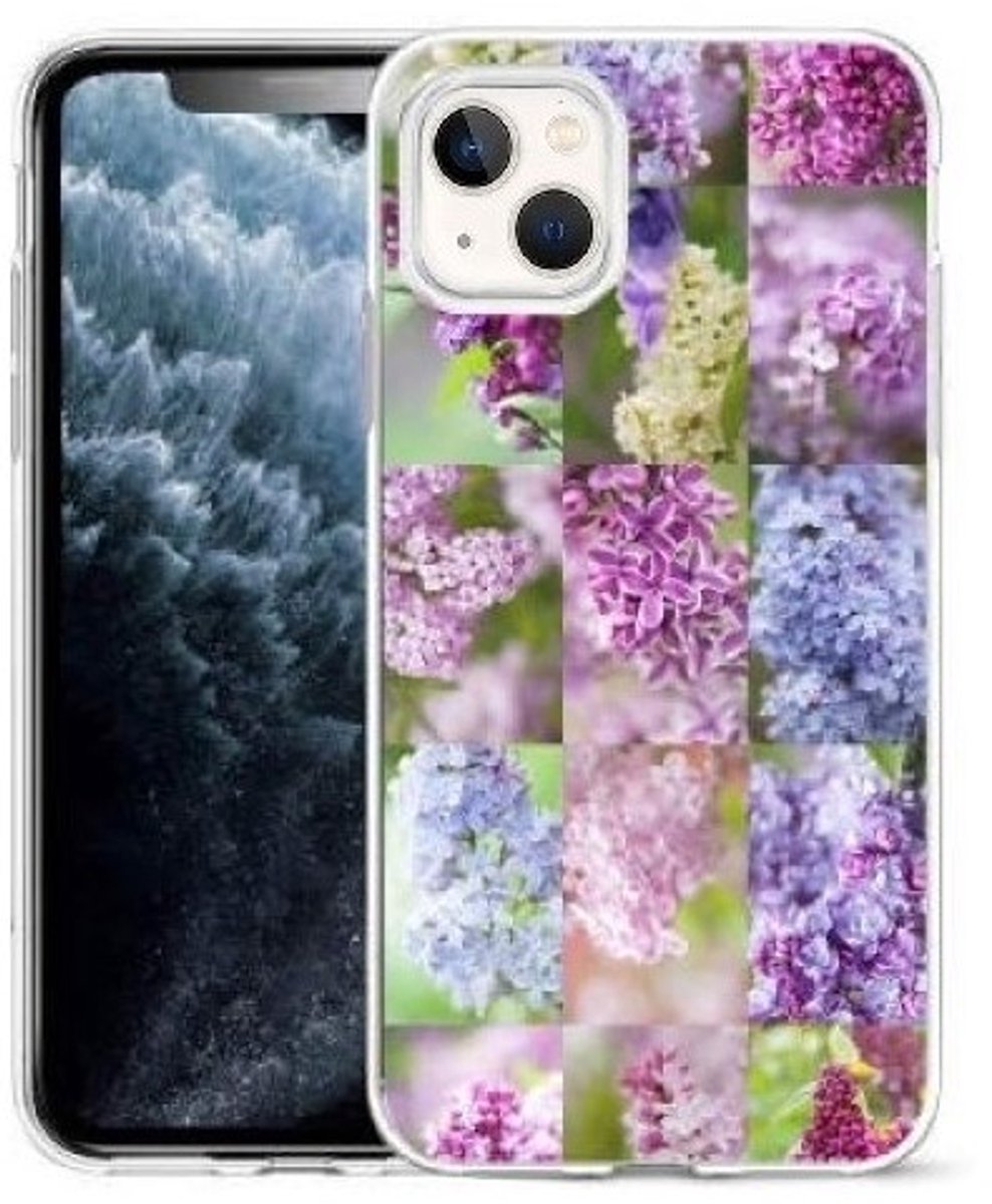 Cityhoesje-iPhone 14 / 13-Bloemen-Backcover multi kleuren