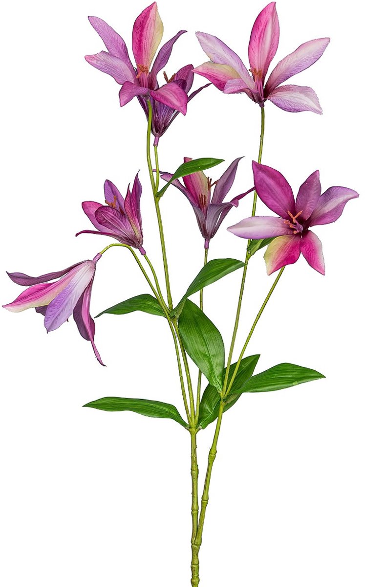Gasper Clematis Stervormig Roze & Blauw 84 cm - Kunstplanten
